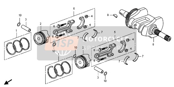 Honda FJS600A 2011 CRANKSHAFT & PISTON for a 2011 Honda FJS600A